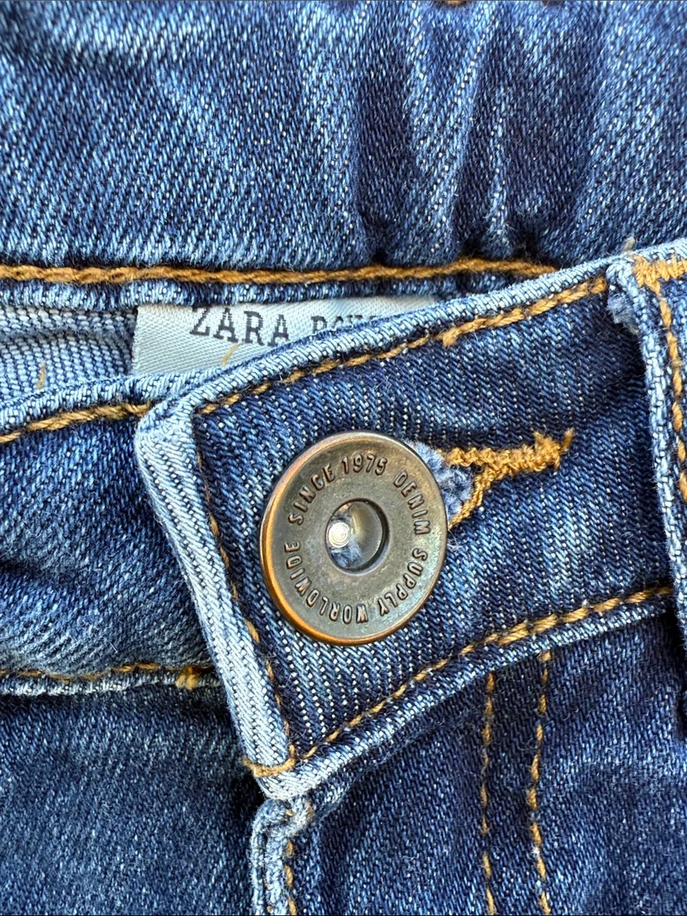 Zara Boys Distressed Patched Skinny Denim Jeans Blue Size 6